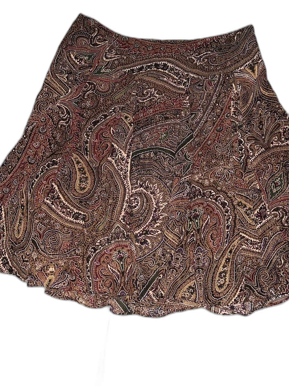 Y2K Chaps Paisley Print Whimsygoth Dark Fairy Midi Skirt